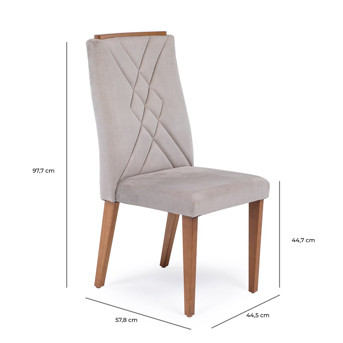 Conjunto de 4 Cadeiras de Madeira Maciça Megan - Província - 