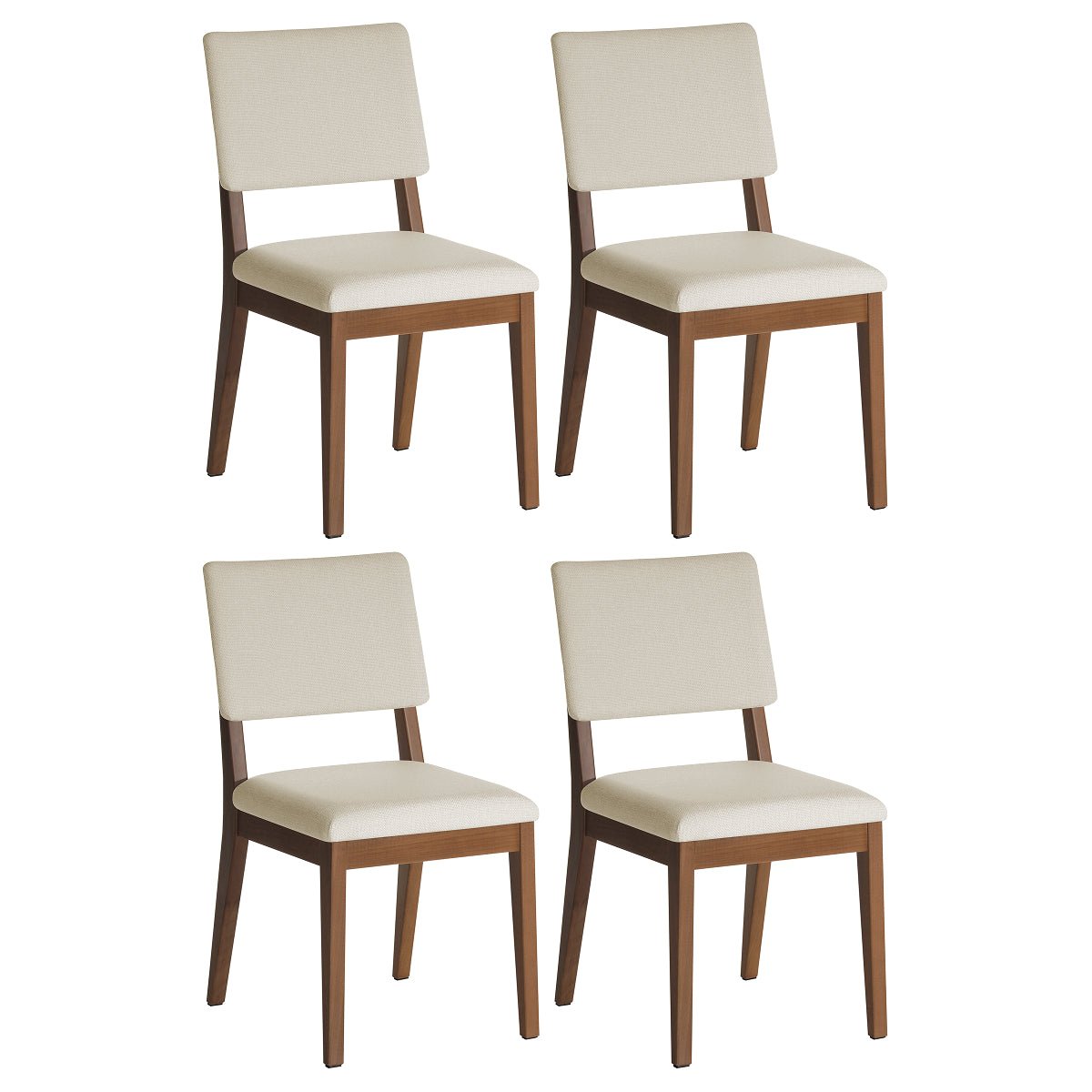 Conjunto de 4 Cadeiras de Madeira Maciça New Ella - Província - 