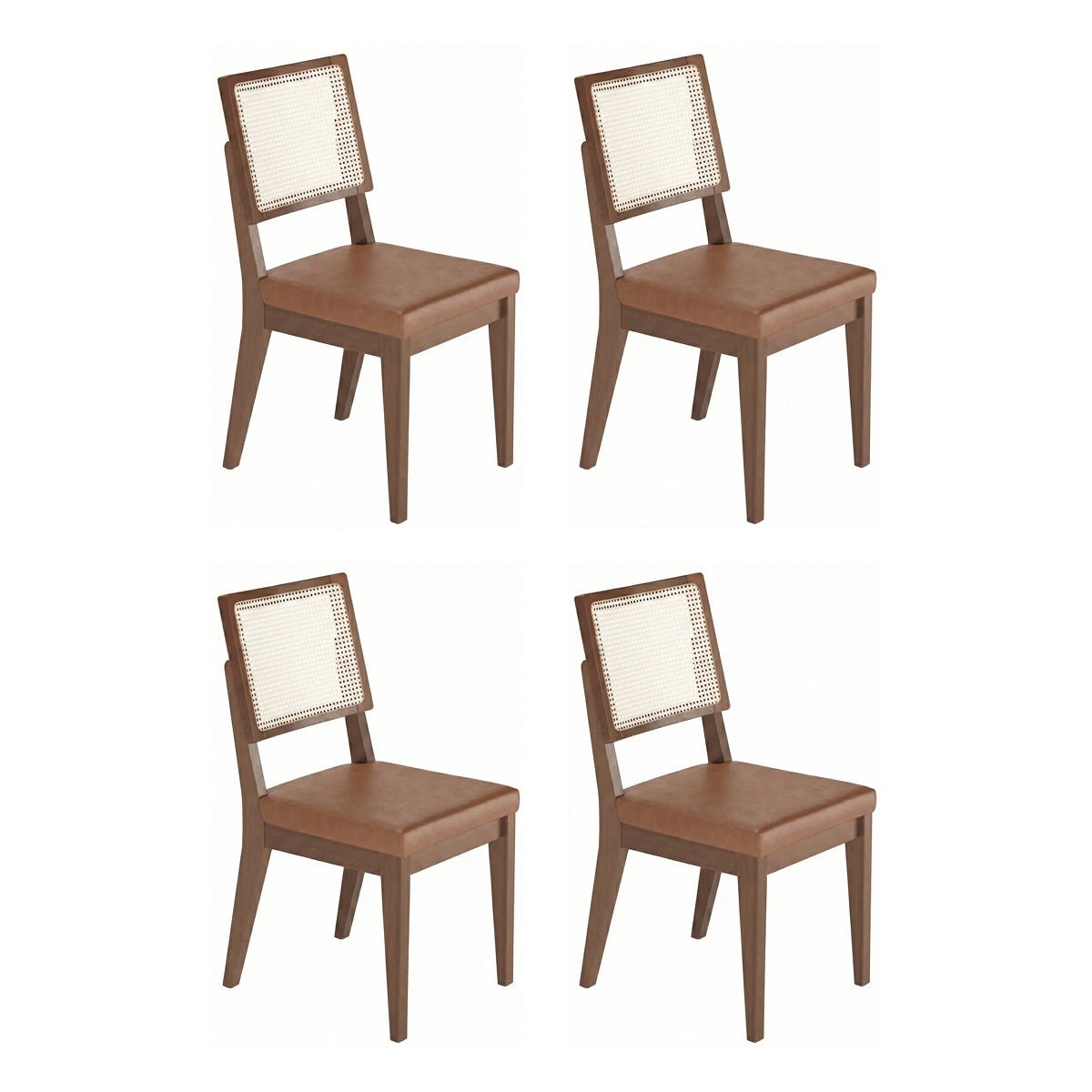 Conjunto de 4 Cadeiras de Madeira Maciça Saga Palhinha - Província - 