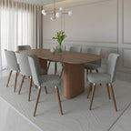 Conjunto de 4 Cadeiras Giratórias de Madeira Maciça Dakota - Província - 