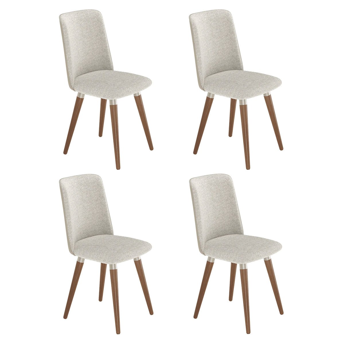 Conjunto de 4 Cadeiras Giratórias de Madeira Maciça Dakota - Província - 