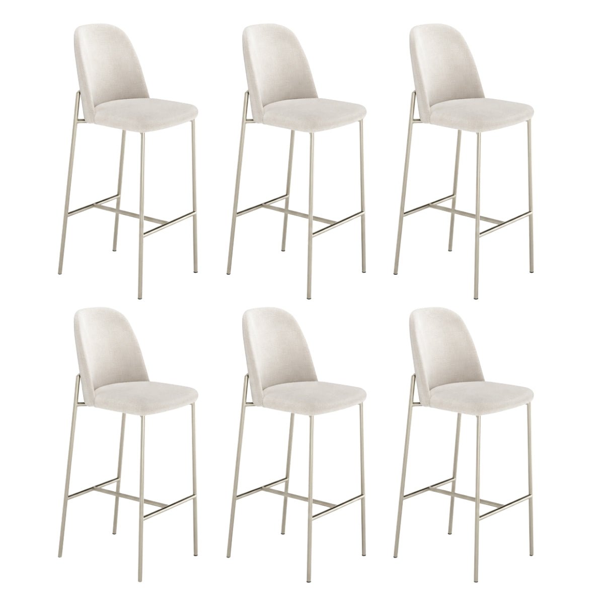Conjunto de 6 Banquetas Altas de Aço Estofada Lucille - Província - Banquetas