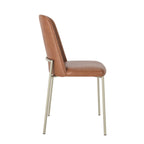 Conjunto de 6 Cadeiras de Aço Estofada Lucille Champanhe com PU Caramelo - Província - 