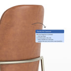 Conjunto de 6 Cadeiras de Aço Estofada Lucille Champanhe com PU Caramelo - Província - 