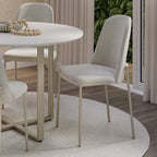 Conjunto de 6 Cadeiras de Aço Estofada Lucille Champanhe com Soft Palha - Província - 