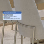 Conjunto de 6 Cadeiras de Aço Estofada Lucille Champanhe com Soft Palha - Província - 