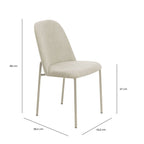 Conjunto de 6 Cadeiras de Aço Estofada Lucille Champanhe com Soft Palha - Província - 
