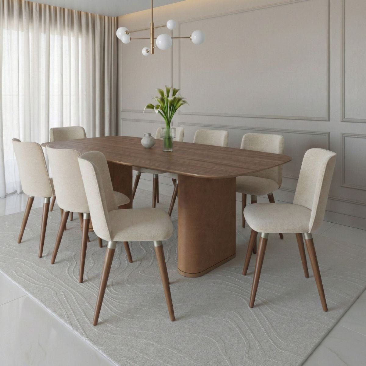 Conjunto de 6 Cadeiras de Madeira Maciça Dakota - Província - 