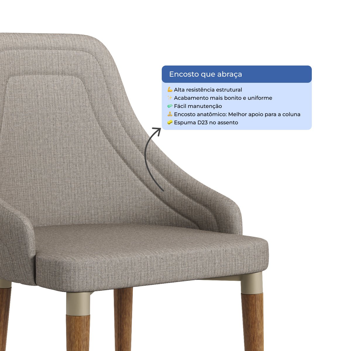 Conjunto de 6 Cadeiras de Madeira Maciça Evelyn - Província - 