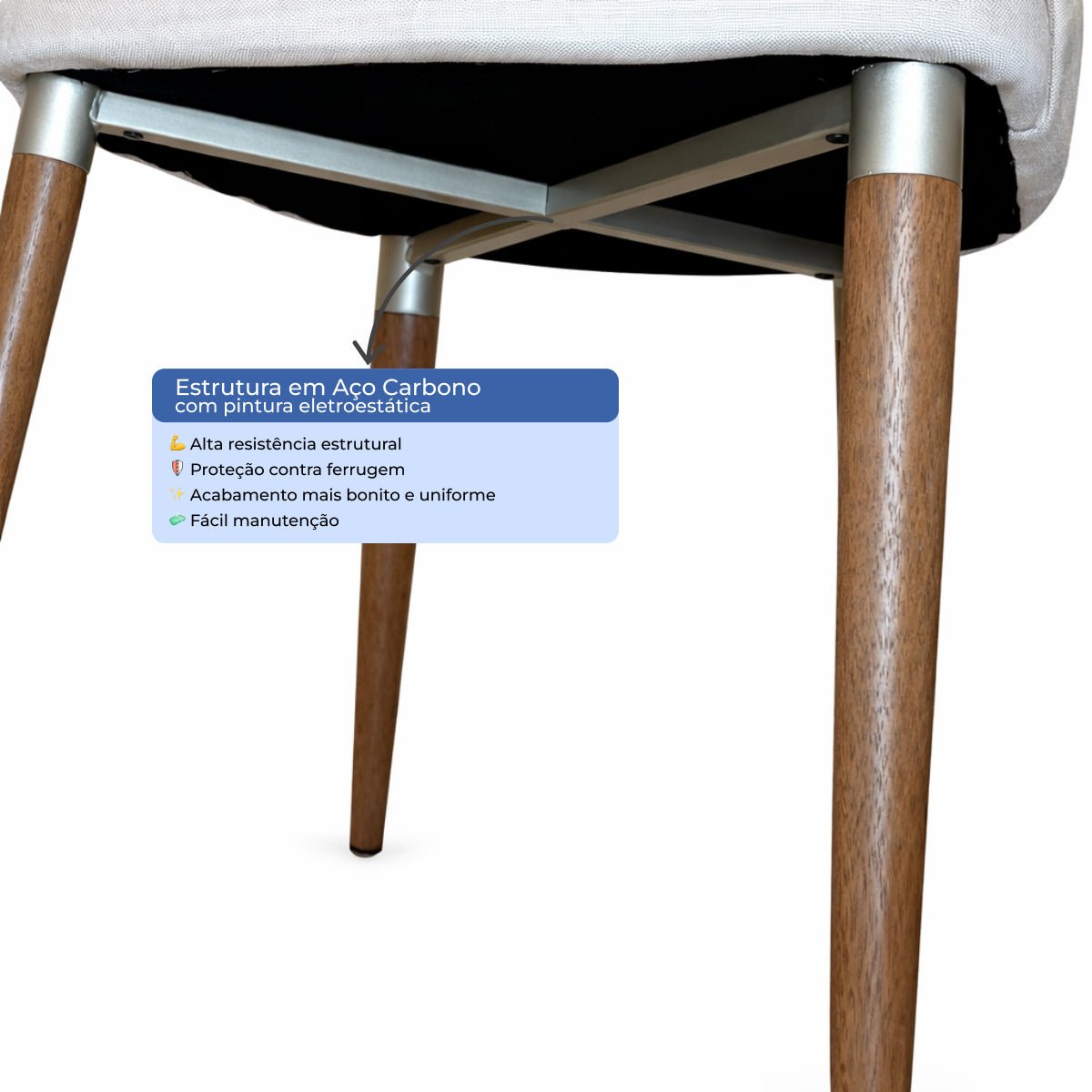 Conjunto de 6 Cadeiras de Madeira Maciça Evelyn - Província - 