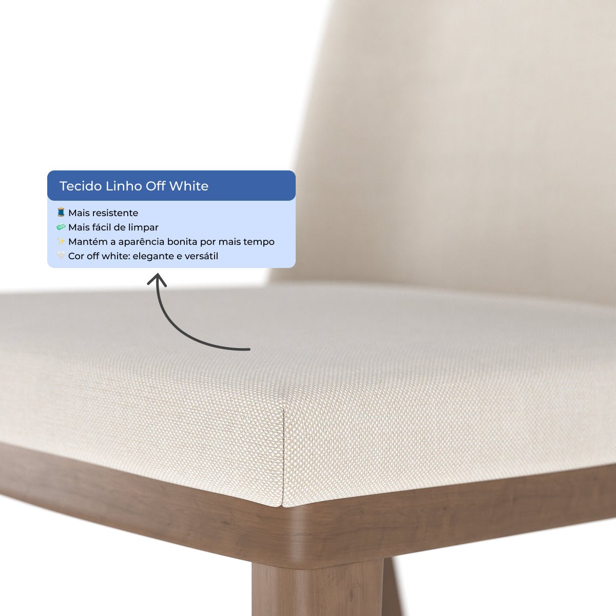 Conjunto de 6 Cadeiras de Madeira Maciça Kalina - Província - 