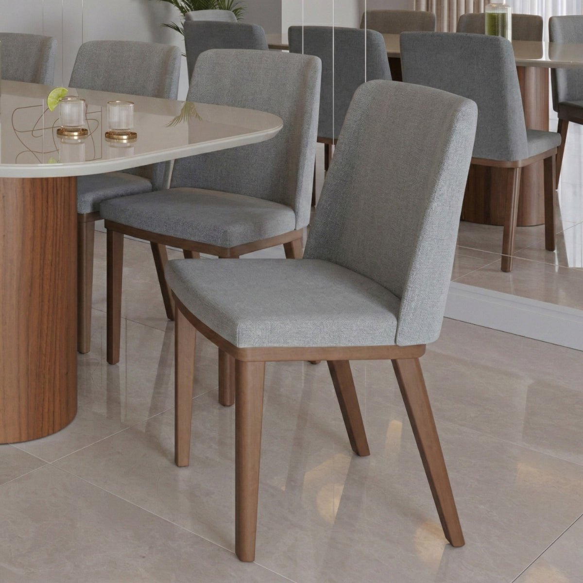 Conjunto de 6 Cadeiras de Madeira Maciça Kalina - Província - 