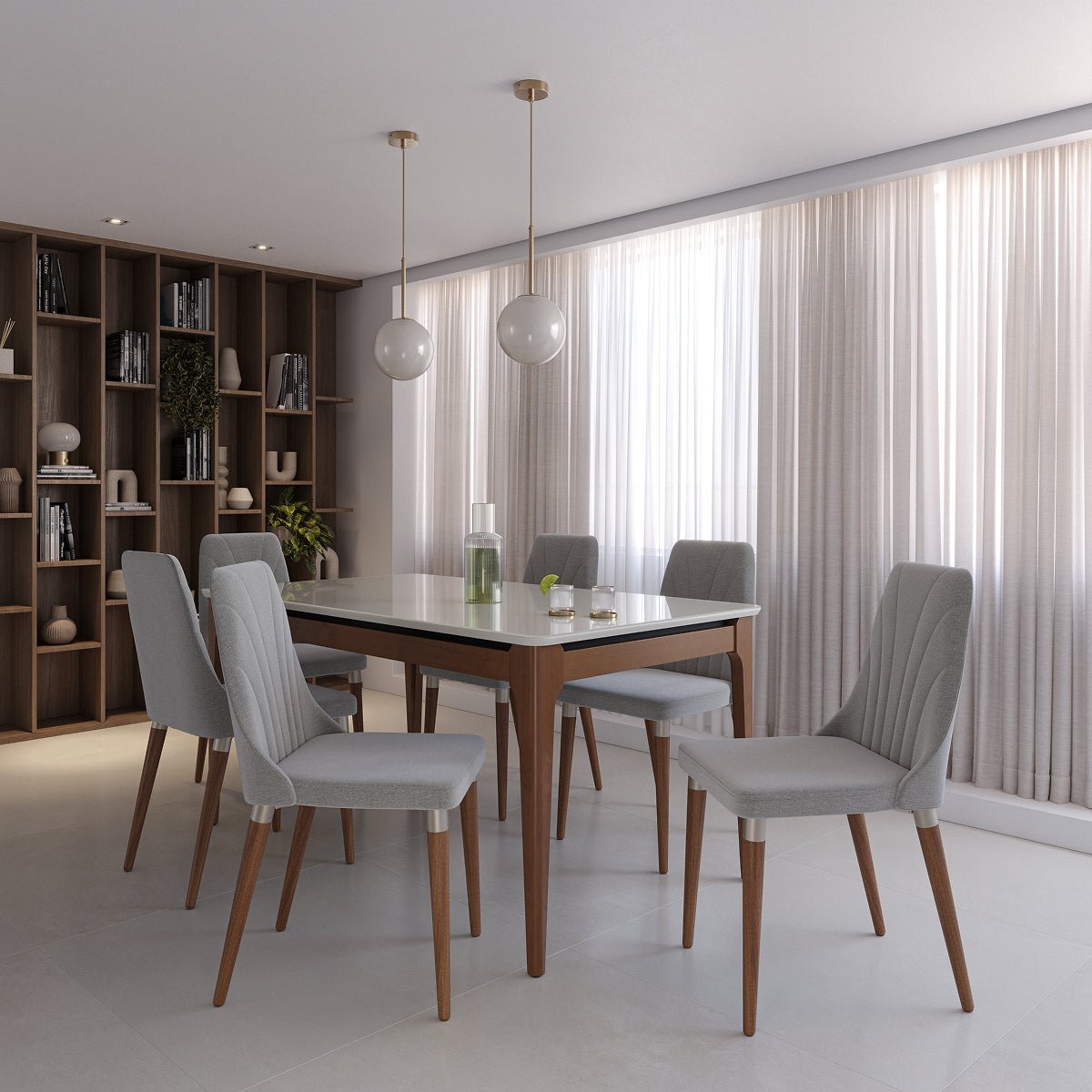 Conjunto de 6 Cadeiras de Madeira Maciça Loren - Província - 