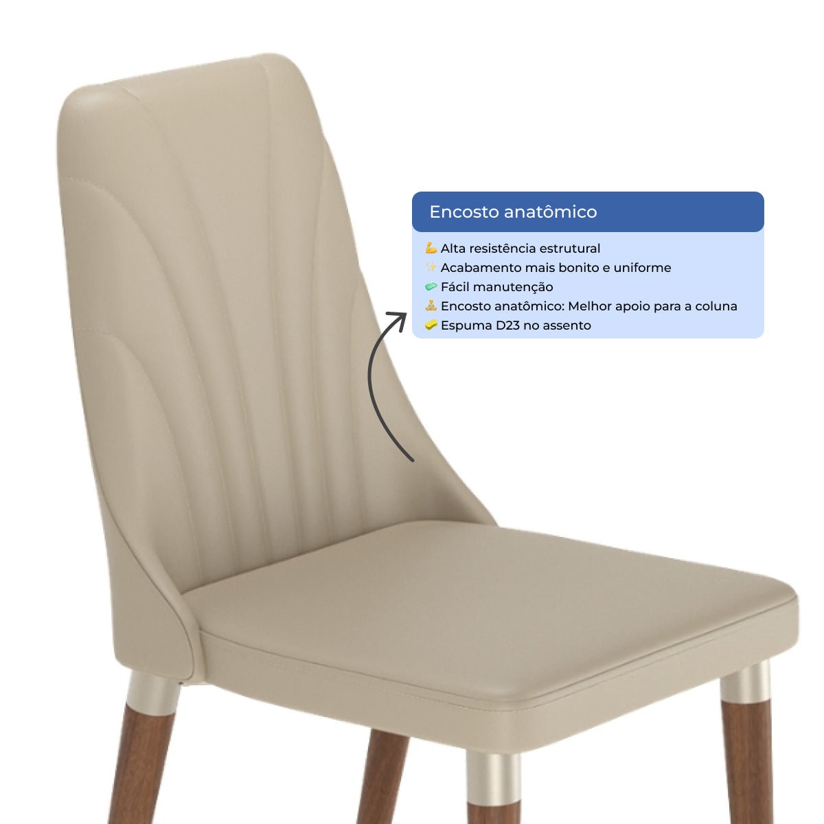 Conjunto de 6 Cadeiras de Madeira Maciça Loren - Província - 