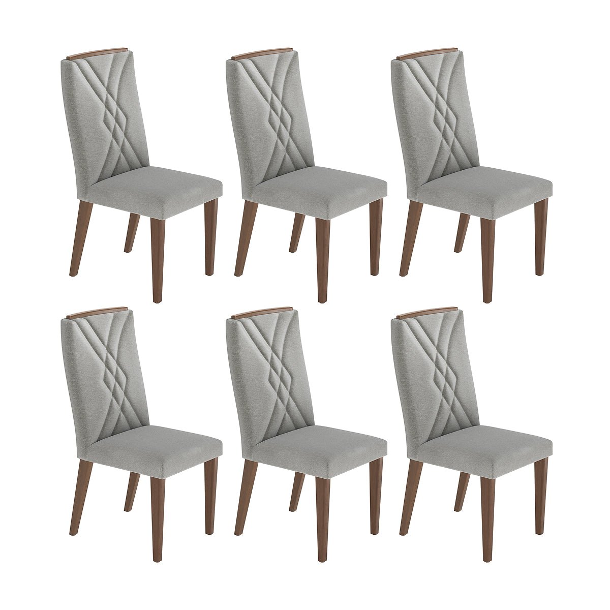 Conjunto de 6 Cadeiras de Madeira Maciça Megan - Província - 