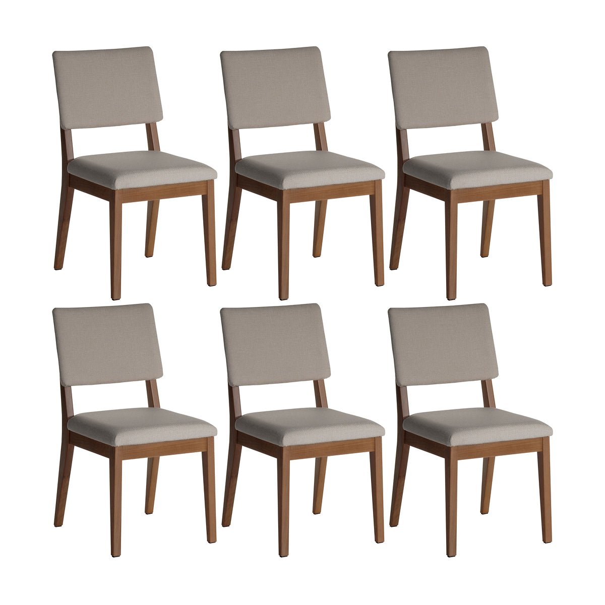 Conjunto de 6 Cadeiras de Madeira Maciça New Ella - Província - 