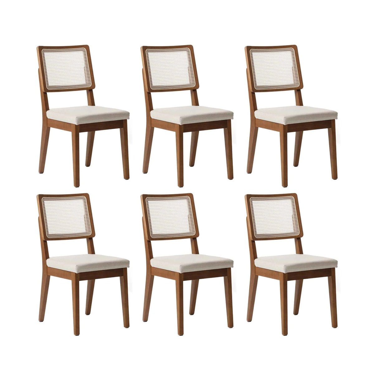Conjunto de 6 Cadeiras de Madeira Maciça Saga Palhinha - Província - 
