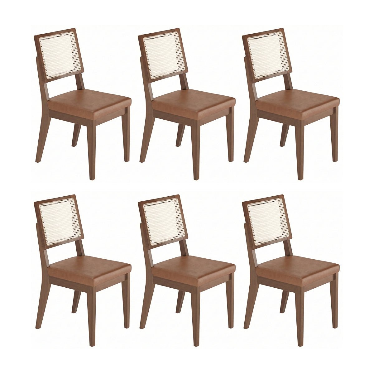 Conjunto de 6 Cadeiras de Madeira Maciça Saga Palhinha - Província - 