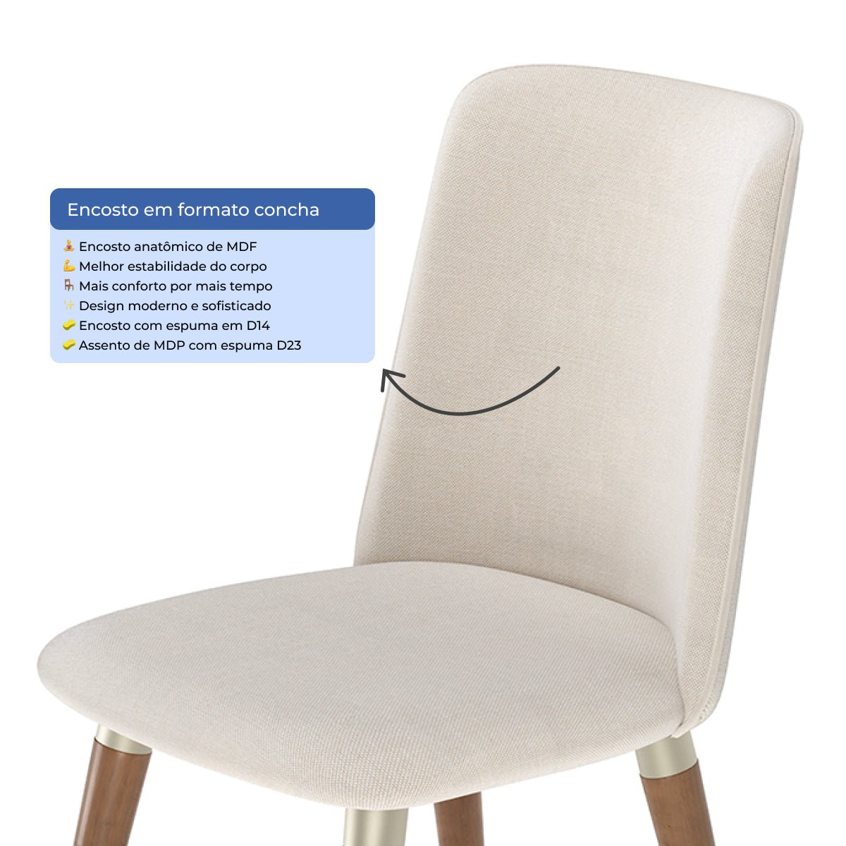 Conjunto de 6 Cadeiras Giratórias de Madeira Maciça Dakota - Província - 