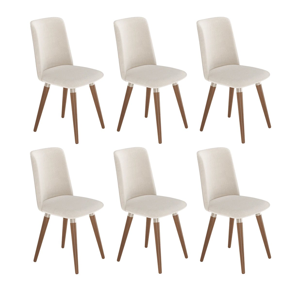 Conjunto de 6 Cadeiras Giratórias de Madeira Maciça Dakota - Província - 