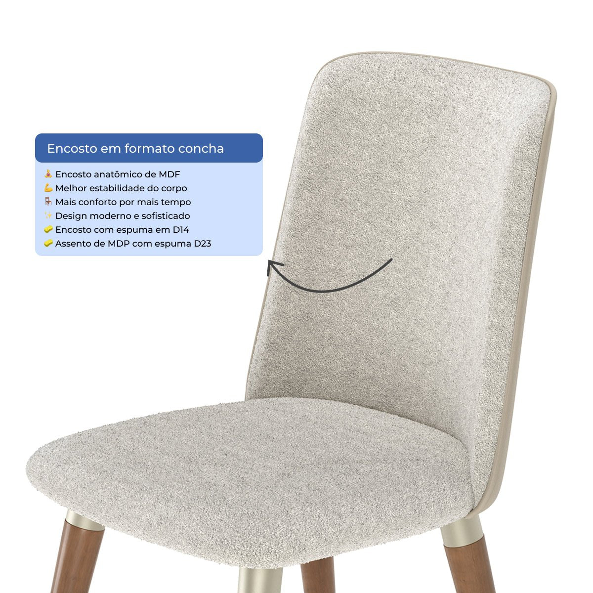 Conjunto de 6 Cadeiras Giratórias de Madeira Maciça Dakota - Província - 