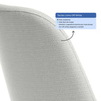 Conjunto de 8 Cadeiras de Aço Estofada Lucille Champanhe com Linho Off - White - Província - 