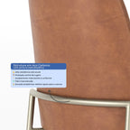 Conjunto de 8 Cadeiras de Aço Estofada Lucille Champanhe com PU Caramelo - Província - 