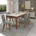 Conjunto de 8 Cadeiras de Madeira Maciça Dakota - Província - 