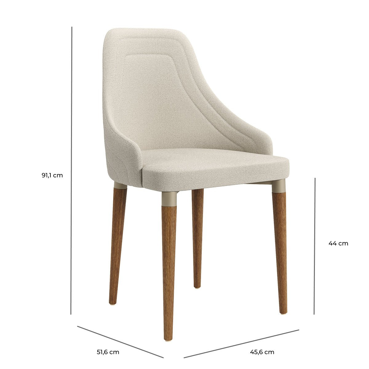 Conjunto de 8 Cadeiras de Madeira Maciça Evelyn - Província - 