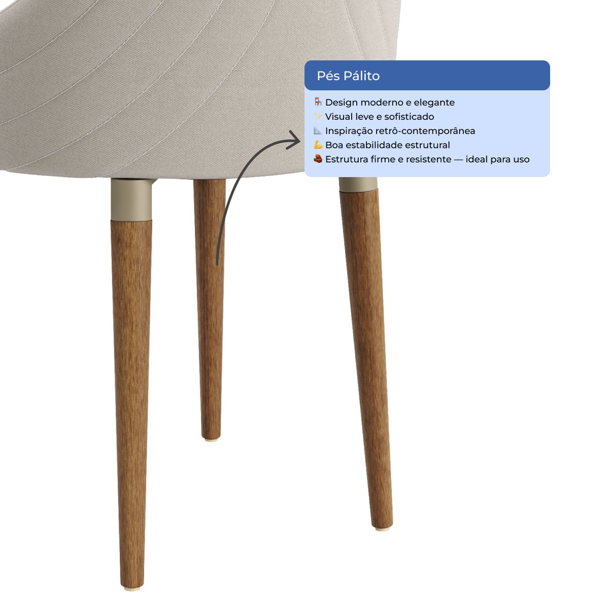 Conjunto de 8 Cadeiras de Madeira Maciça Evelyn - Província - 