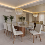 Conjunto de 8 Cadeiras de Madeira Maciça Kalina - Província - 