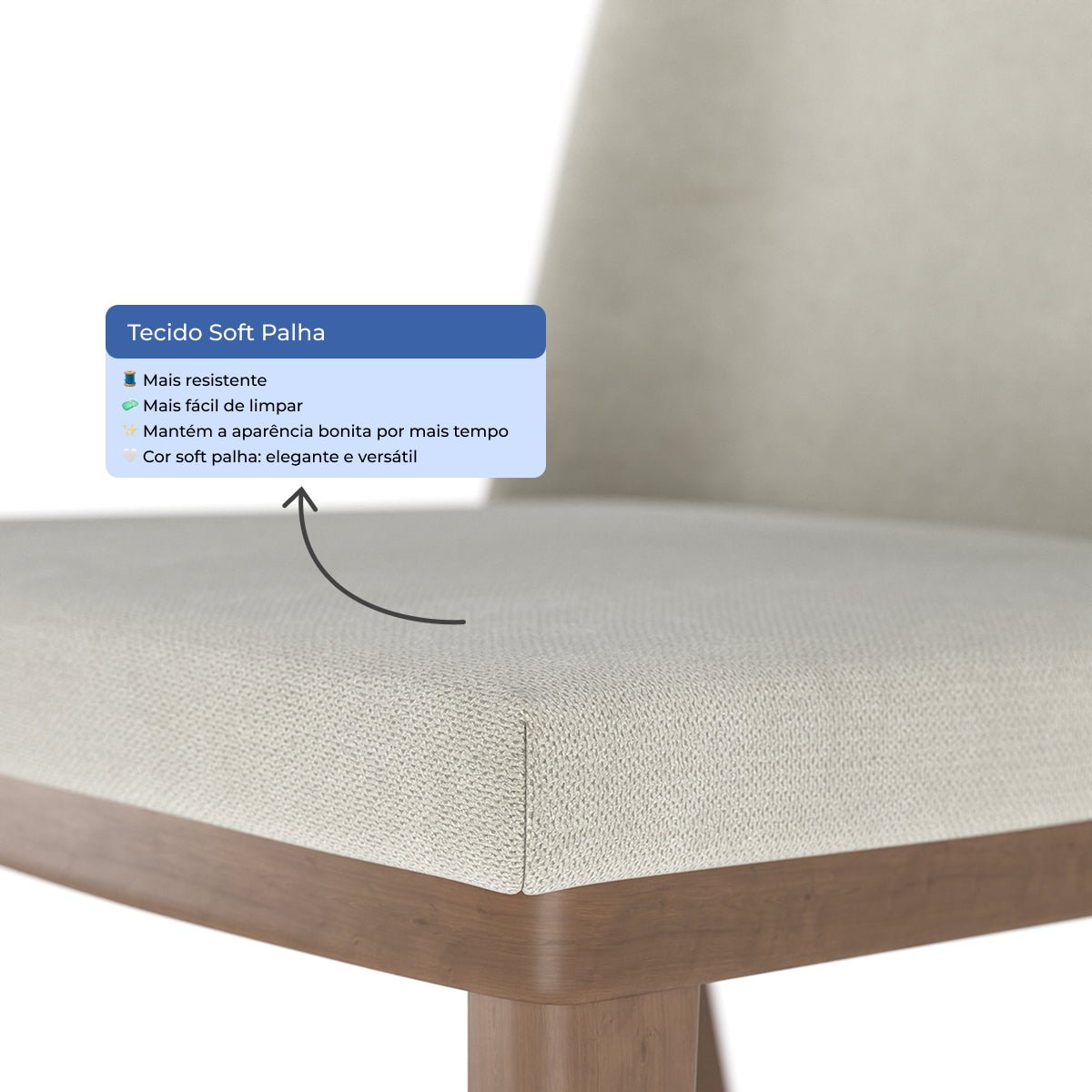 Conjunto de 8 Cadeiras de Madeira Maciça Kalina - Província - 