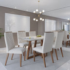 Conjunto de 8 Cadeiras de Madeira Maciça Megan - Província - 