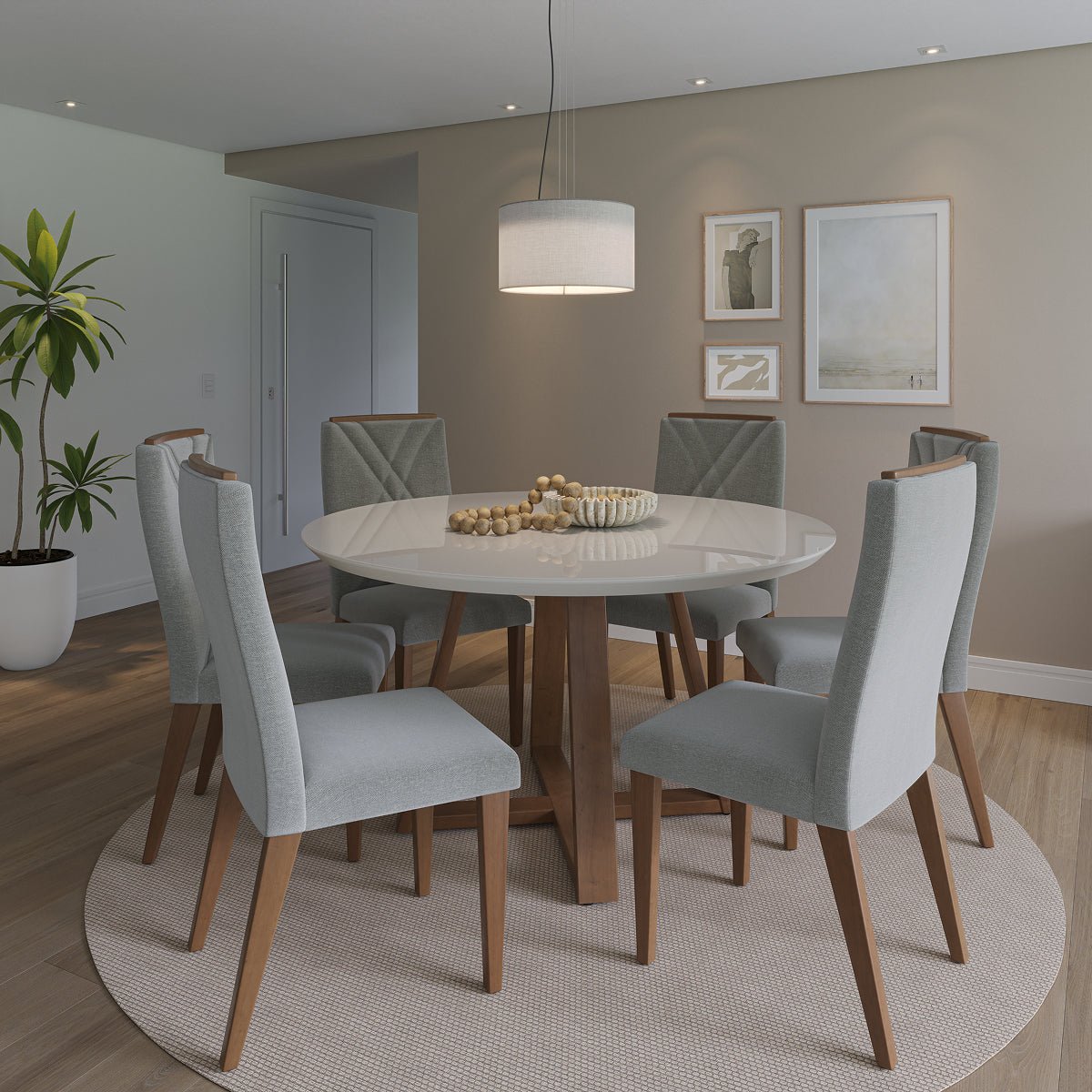 Conjunto de 8 Cadeiras de Madeira Maciça Megan - Província - 