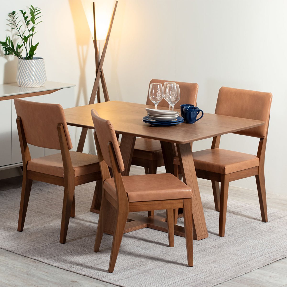 Conjunto de 8 Cadeiras de Madeira Maciça New Ella - Província - 