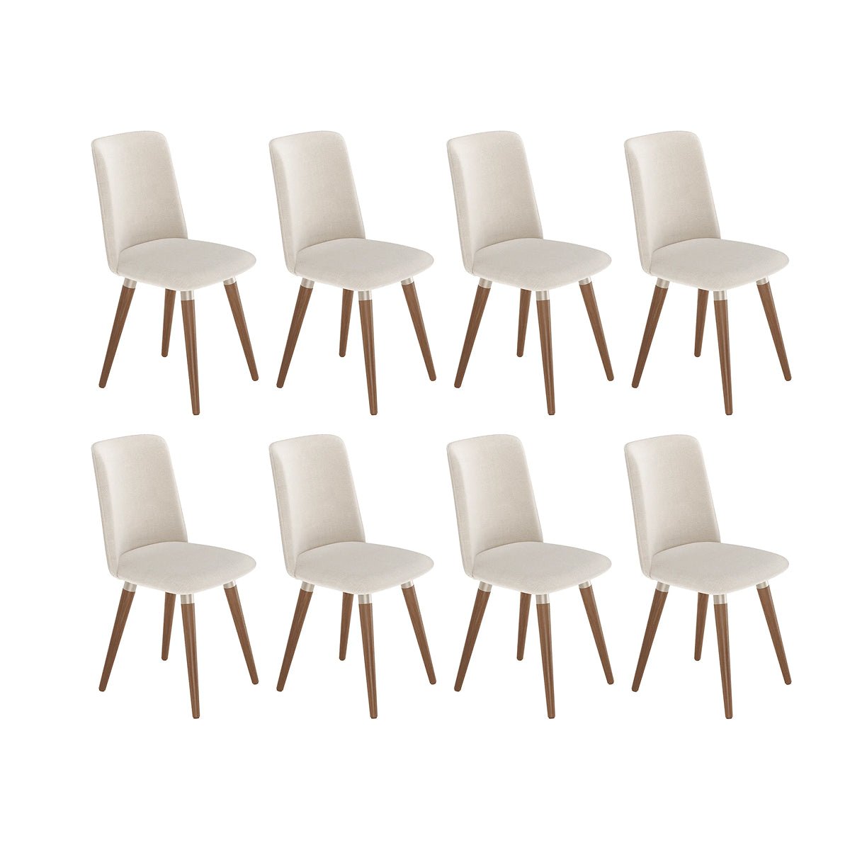 Conjunto de 8 Cadeiras Giratórias de Madeira Maciça Dakota - Província - 