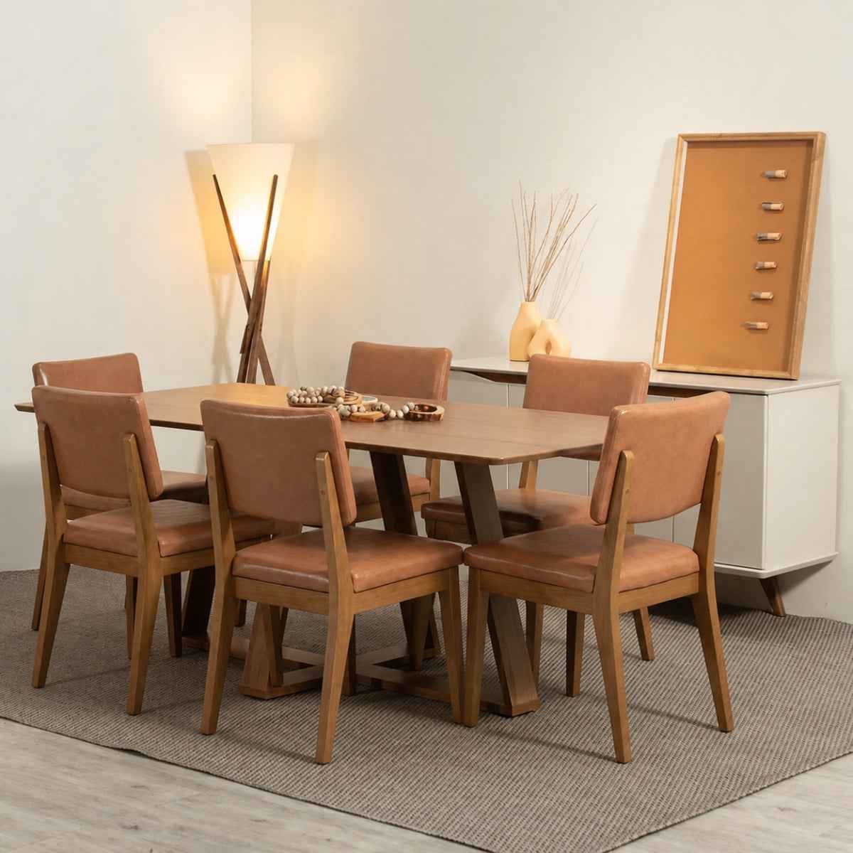 Conjunto de Jantar Mesa Retangular Avena 6 Cadeiras New Ella - Província - Mesa 6 Cadeiras