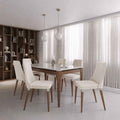 Conjunto de Jantar Mesa Retangular com Vidro Addar 6 Cadeiras Loren - Província - Mesa 6 Cadeiras