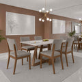 Conjunto de Jantar Mesa Retangular com Vidro Avena 6 Cadeiras New Ella - Província - Mesa 6 Cadeiras