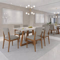 Conjunto de Jantar Mesa Retangular com Vidro Bennett 6 Cadeiras New Ella - Província - Mesa 6 Cadeiras