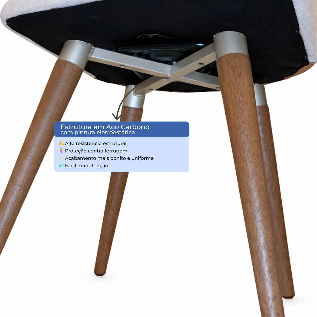 Conjunto de Jantar Mesa Retangular com Vidro Lintz 6 Cadeiras Giratórias Dakota Off White Bege e Champanhe - Província - Mesa 6 Cadeiras