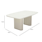 Conjunto de Jantar Mesa Retangular com Vidro Lintz 6 Cadeiras Giratórias Dakota Off White Bege e Champanhe - Província - Mesa 6 Cadeiras