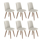 Conjunto de Jantar Mesa Retangular com Vidro Lintz 6 Cadeiras Giratórias Dakota Off White Bege e Champanhe - Província - Mesa 6 Cadeiras