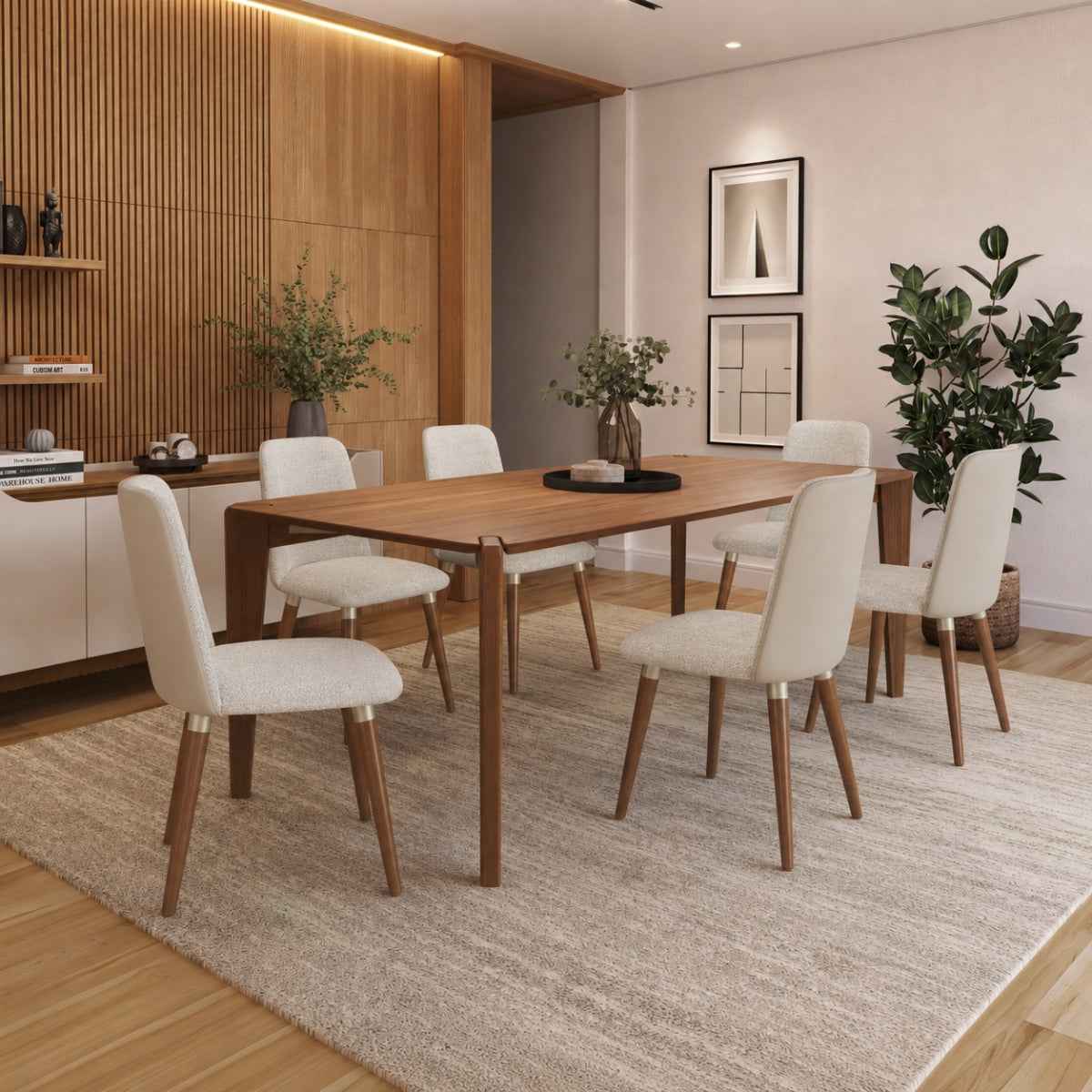 Conjunto de Jantar Mesa Retangular Harmony 6 Cadeiras Dakota - Província - Mesa 6 Cadeiras