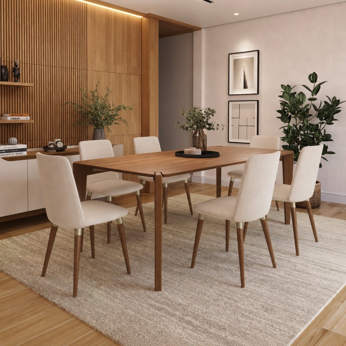 Conjunto de Jantar Mesa Retangular Harmony 6 Cadeiras Dakota - Província - Mesa 6 Cadeiras