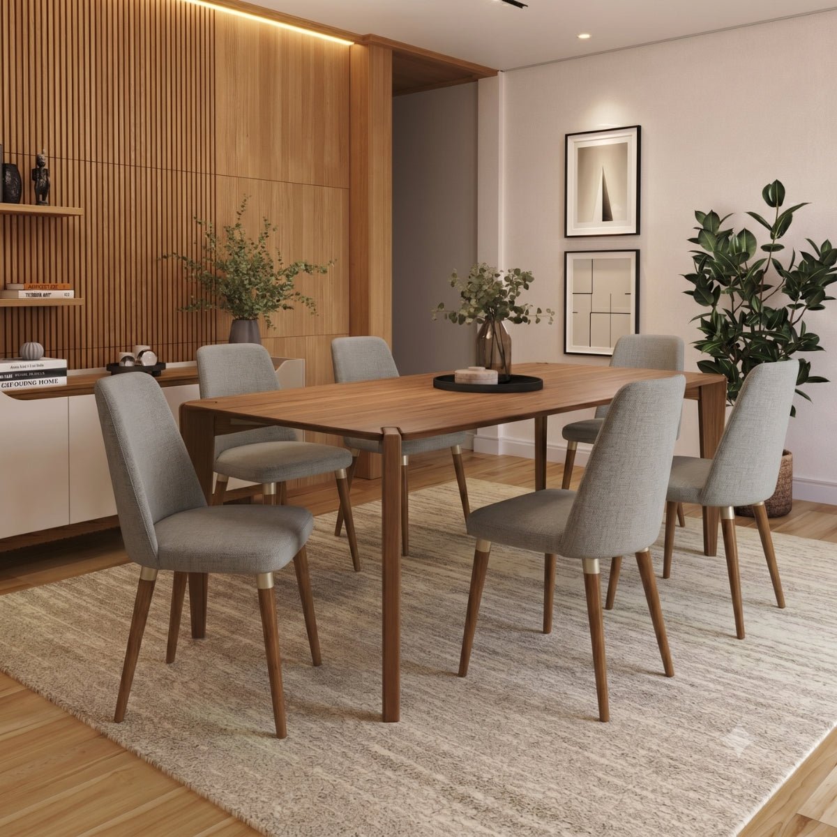 Conjunto de Jantar Mesa Retangular Harmony 6 Cadeiras Dakota - Província - Mesa 6 Cadeiras