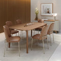 Conjunto de Jantar Mesa Retangular Harmony 6 Cadeiras Lucille Canella PU Caramelo - Província - 
