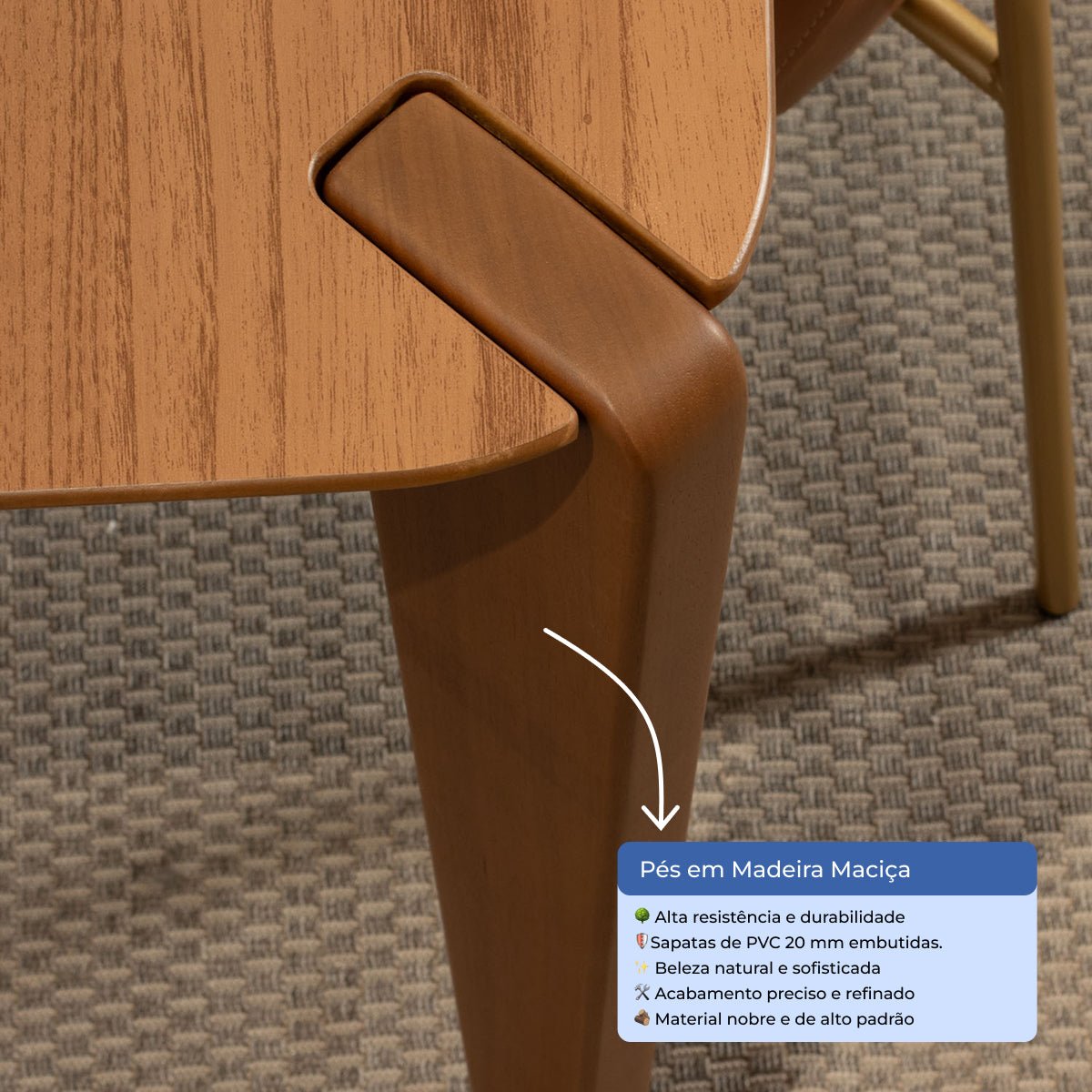 Conjunto de Jantar Mesa Retangular Harmony 6 Cadeiras Saga Canella Linho Off White - Província - 