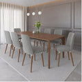 Conjunto de Jantar Mesa Retangular Harmony 8 Cadeiras Giratórias Dakota - Província - Mesa 8 Cadeiras