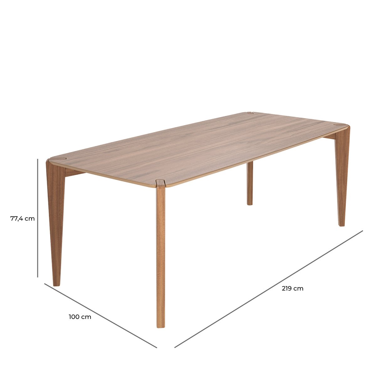 Conjunto de Jantar Mesa Retangular Harmony 8 Cadeiras Lucille Canella PU Caramelo - Província - Mesa 8 Cadeiras